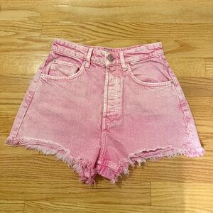 Zara Distressed Pink Shorts